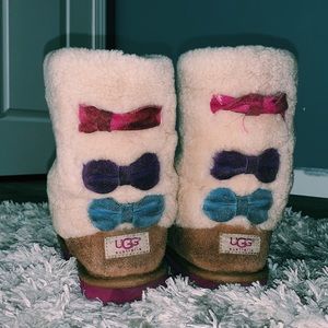 RARE Tall Ugg Boots Blue/Pink/Purple Bows